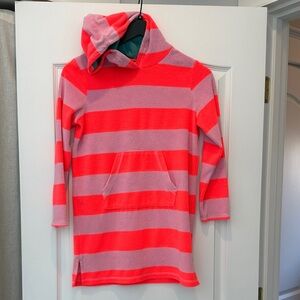 Boden Pink and Coral Striped Towelling swim coverup. Rare color!